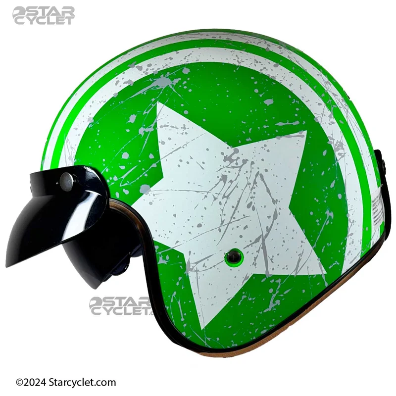 کلاه کاسکت وسپایی DA1 مدل STAR-GREEN
