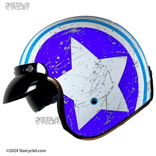 کلاه کاسکت وسپایی DA1 مدل STAR-BLUE