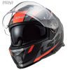 خرید کلاه کاسکت فک ثابت LS2 مدل STORM BLACK-ORANGE