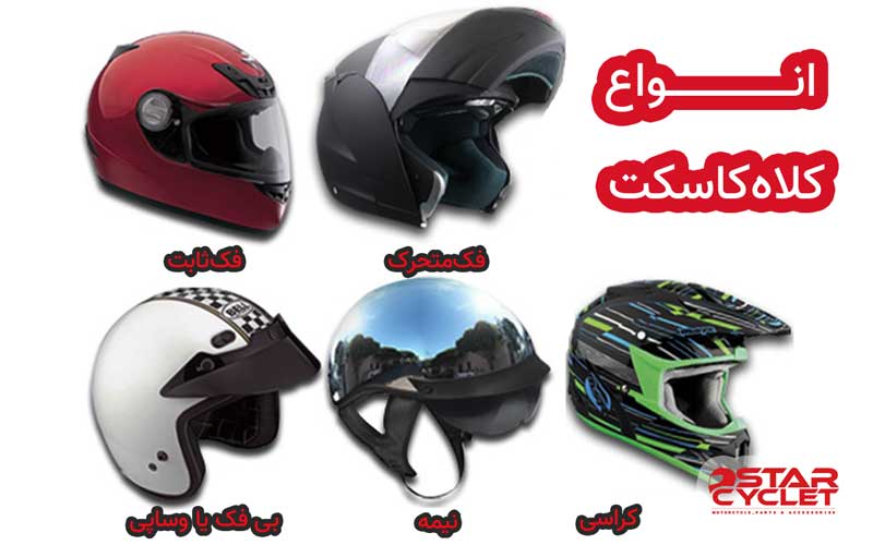 انواع کلاه کاسکت در یک تصویر