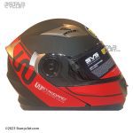 کلاه کاسکت فک متحرک دبلیو استاندارد مدل RED-BLK-MT