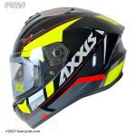کلاه کاسکت فک ثابت AXXIS مدل SONAR BLACK-YLW
