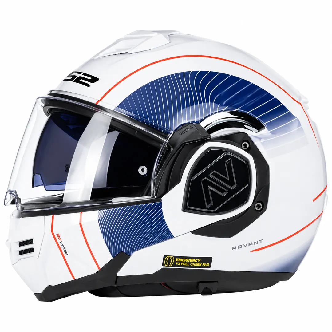 قیمت کلاه کاسکت فول متحرک ال اس 2 مدل 12-906 ADVANT WHITE-BLUE
