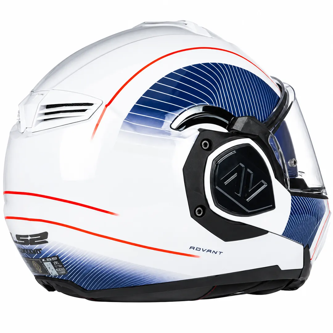 خرید کلاه کاسکت فول متحرک ال اس 2 مدل 12-906 ADVANT WHITE-BLUE با قیمت مناسب
