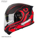 کلاه کاسکت فک متحرک سومان 965 مدل MOODY-RED