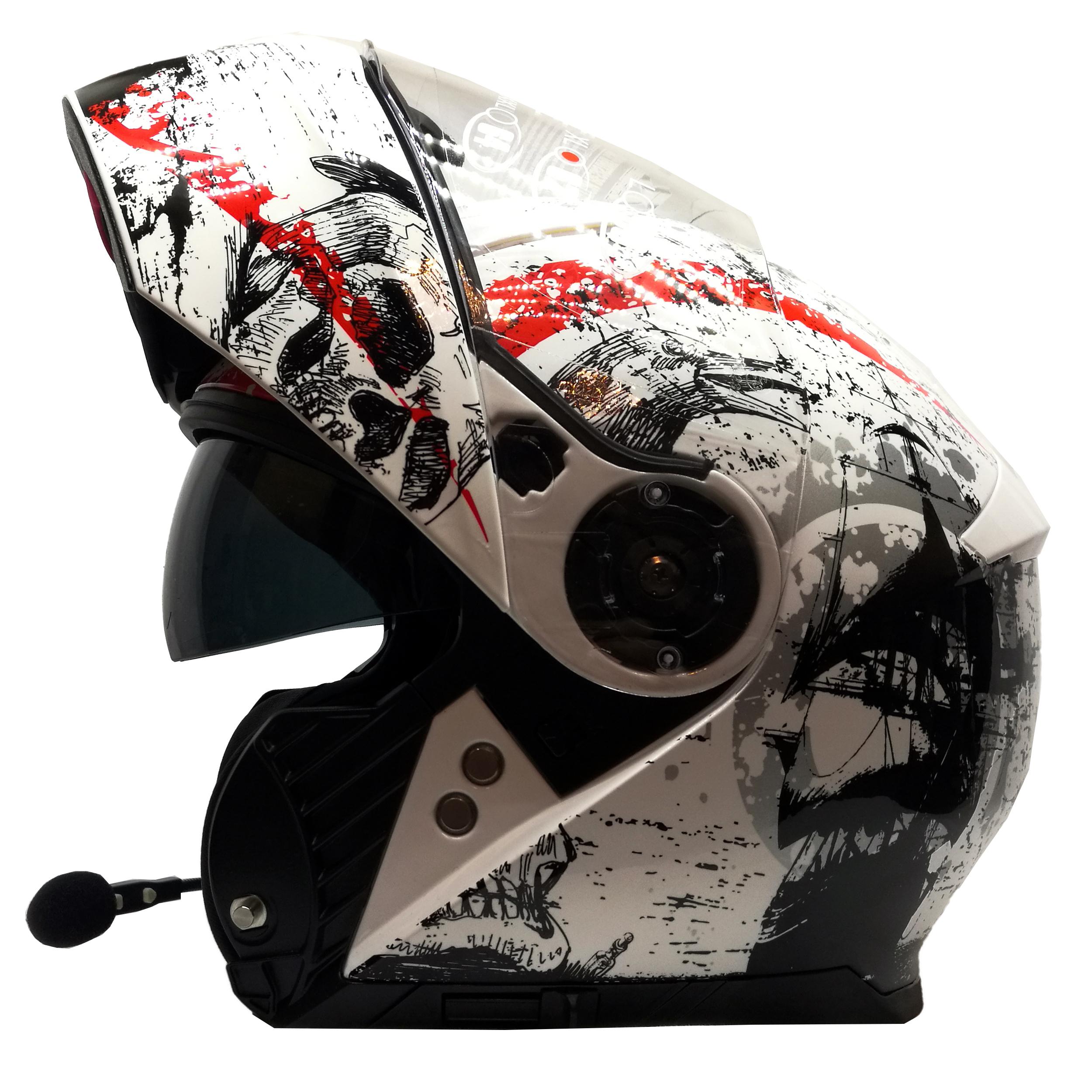 کلاه کاسکت فک متحرک بلوتوث دار راپیدو مدل B-Skull950