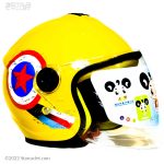 کلاه کاسکت بدون فک کودک مدل avenger-ylw