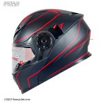 کلاه کاسکت فک متحرک ردلاین مدل NSN23 BLK-RED