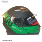 کلاه کاسکت فک متحرک دبلیو استاندارد مدل GREEN-BLK-MT