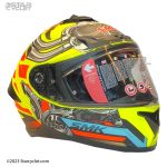 کلاه کاسکت فک ثابت SMK تایفون مدل MOTOR YELLOW (MA676)