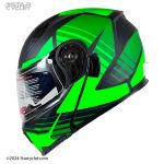 کلاه کاسکت فک متحرک DA1 مدل BLACK-GREEN105