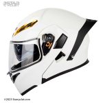 کلاه کاسکت فک متحرک SOMAN مدل 955 UNICOLOUR-WHITE