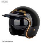 کلاه کاسکت وسپایی سومان مدل BLACK-GOLD