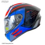 کلاه کاسکت فک ثابت AXXIS مدل SONAR RED-BLUE