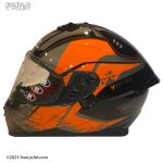 کلاه کاسکت فک ثابت RAPIDO مدل 967 SHINE-BLACK-ORANGE