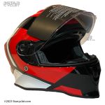 کلاه کاسکت فک ثابت اوریجین مدل DINAMO BLK-RED