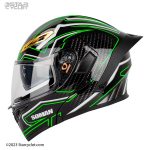 کلاه کاسکت فک متحرک SOMAN مدل 955 THUNDER-GREEN