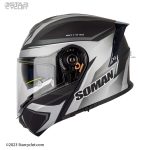 کلاه کاسکت فک متحرک سومان 965 مدل WINDY-GREY