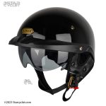 کلاه کاسکت نیمه سومان مدل BLACK-SHINE