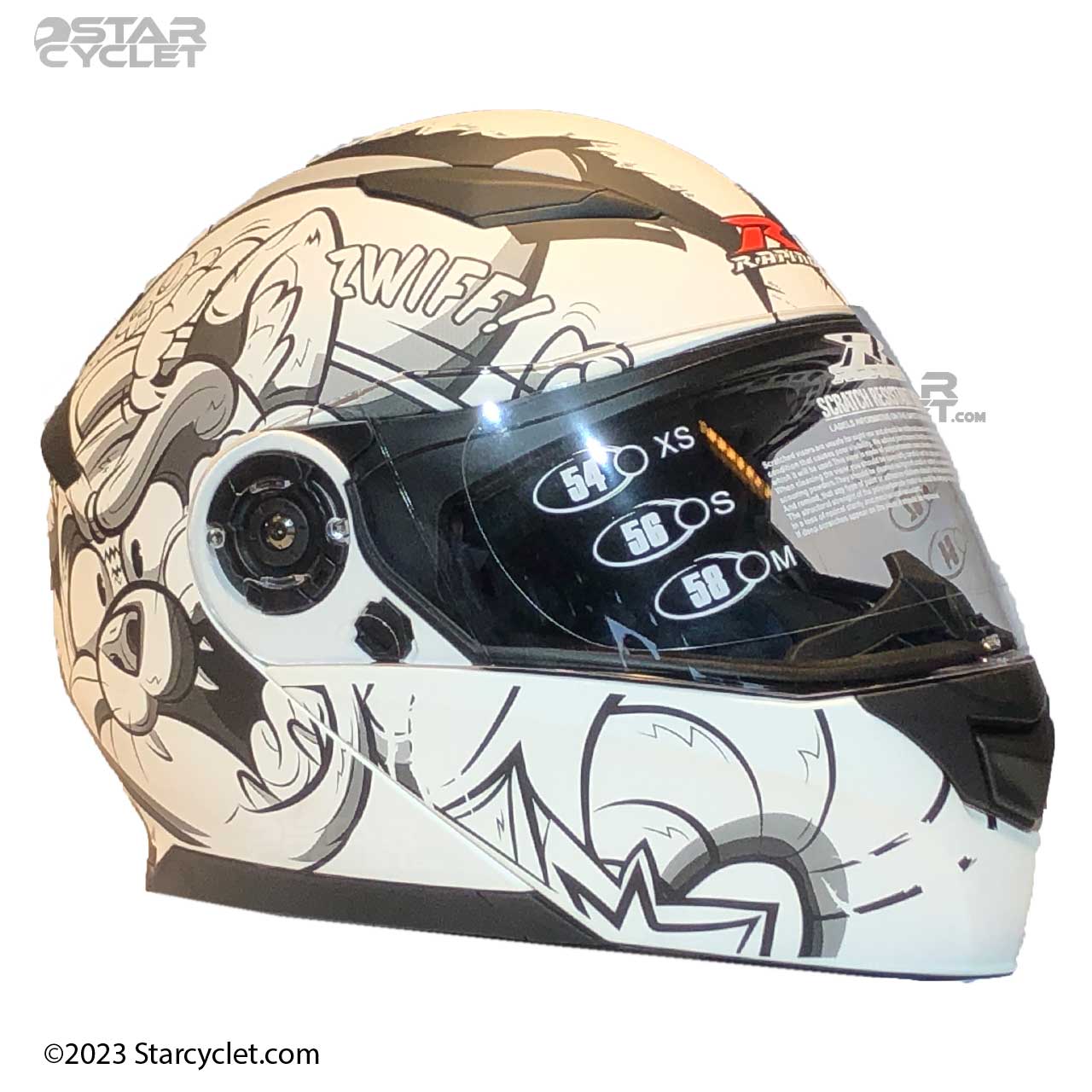 کلاه کاسکت فک متحرک راپیدو مدل 950 STICKER-WHT