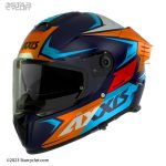 کلاه کاسکت فک ثابت اکسیس مدل BLU-ORANGE 405