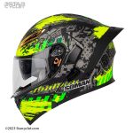 کلاه کاسکت فک متحرک SOMAN مدل 955 FLUORESCEMT-YELLOW-SPARK