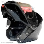 کلاه کاسکت فک متحرک SMK مدل GULLWING BLACK-SHINE (GL200)