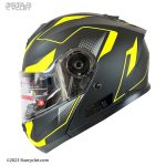 کلاه کاسکت فک متحرک ردلاین مدل NSH23 BLK-YELLOW