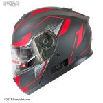 کلاه کاسکت فک متحرک ردلاین مدل NSH23 BLK-RED