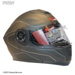 کلاه کاسکت فک متحرک ردلاین مدل BLK-WHT NSH