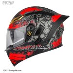 کلاه کاسکت فک متحرک سومان 955 مدل GRAFITTI-RED