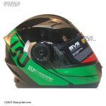 کلاه کاسکت فک متحرک دبلیو استاندارد مدل GREEN-BLK