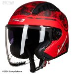 کلاه کاسکت بدون فک LS2 مدل COPTER-RED SNAKE