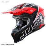 خرید کلاه کاسکت کراسی JUST ONE مدل J39 BLACK-RED-WHITE