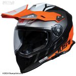 خرید کلاه کاسکت ادونچری JUST ONE مدل J34 WHITE-FLUO-ORANGE-BLACK