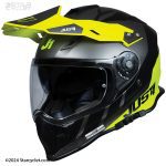 خرید کلاه کاسکت ادونچری JUST ONE مدل J34 WHITE-FLUO-YELLOW-BLACK