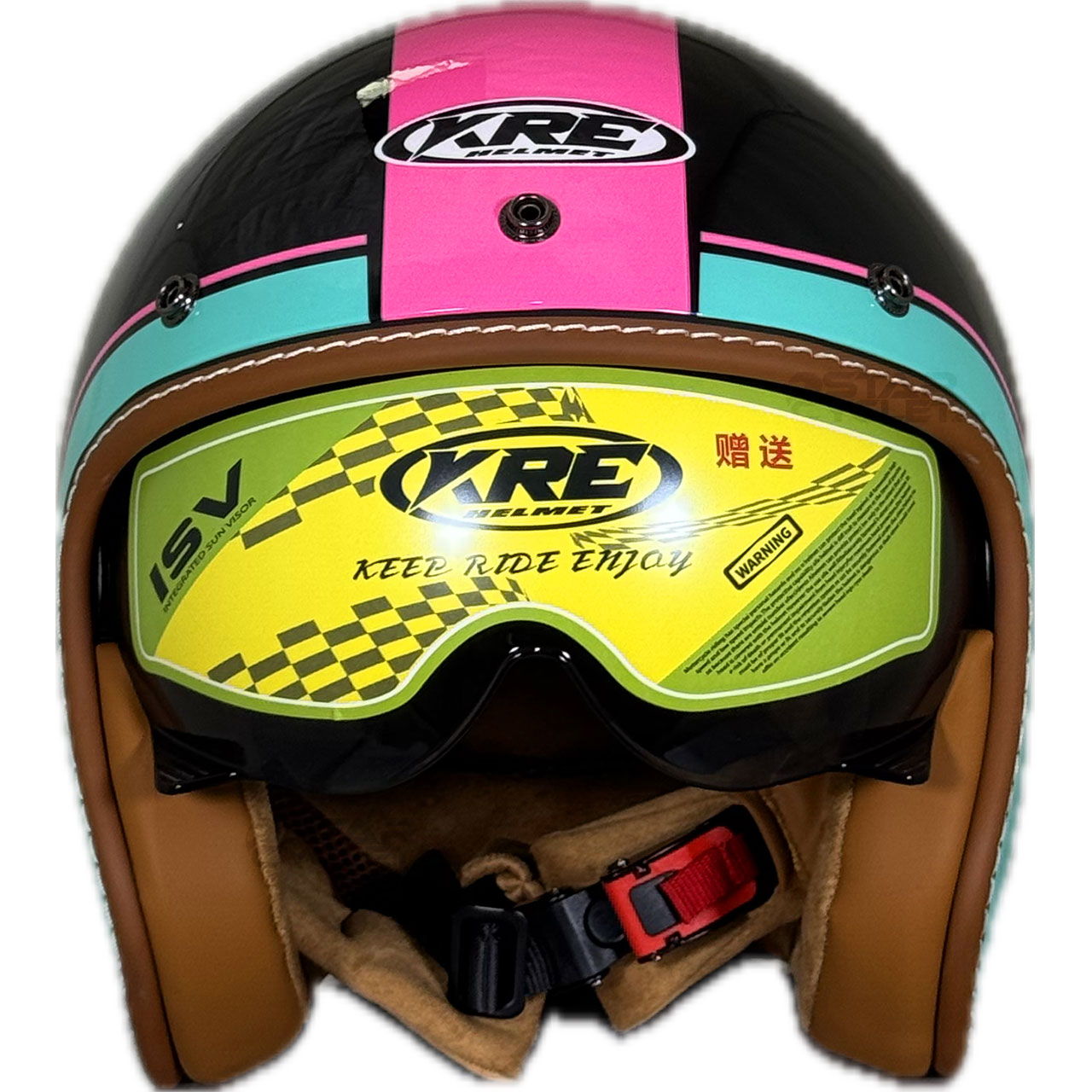 نما جلو کلاه کاسکت وسپایی KRE مدل BL-PNK