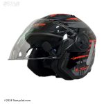 خرید کلاه کاسکت بدون فک LS2 مدل 616 BLACK-GRAY-RED بلوتوث دار