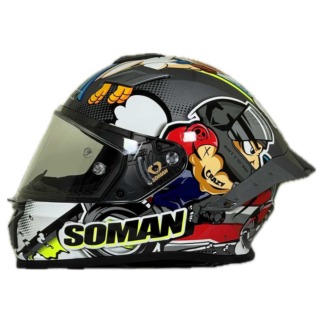 بررسی کلاه کاسکت SOMAN مدل F1-CRAZY-GREY