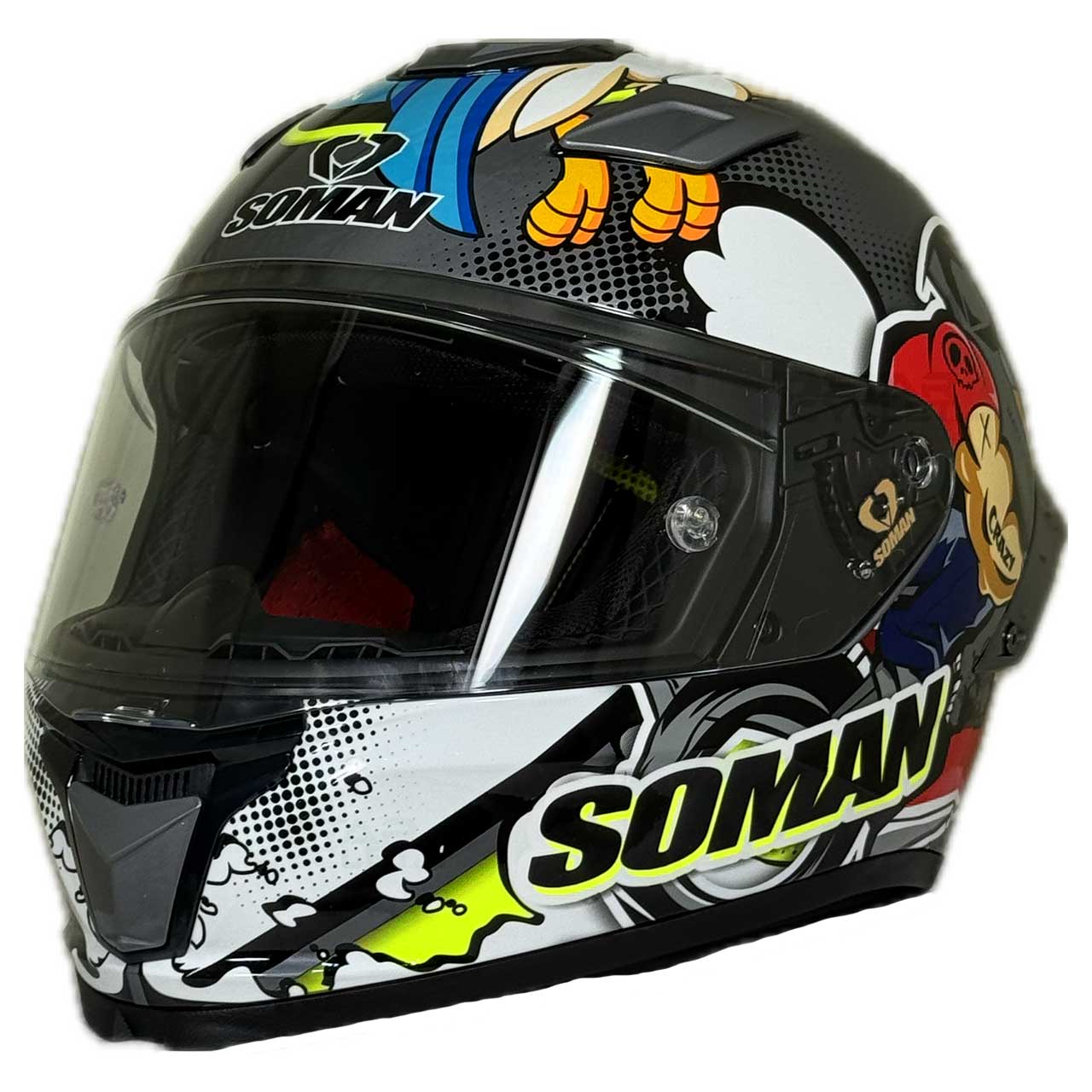 کیفیت کلاه کاسکت SOMAN مدل F1-CRAZY-GREY