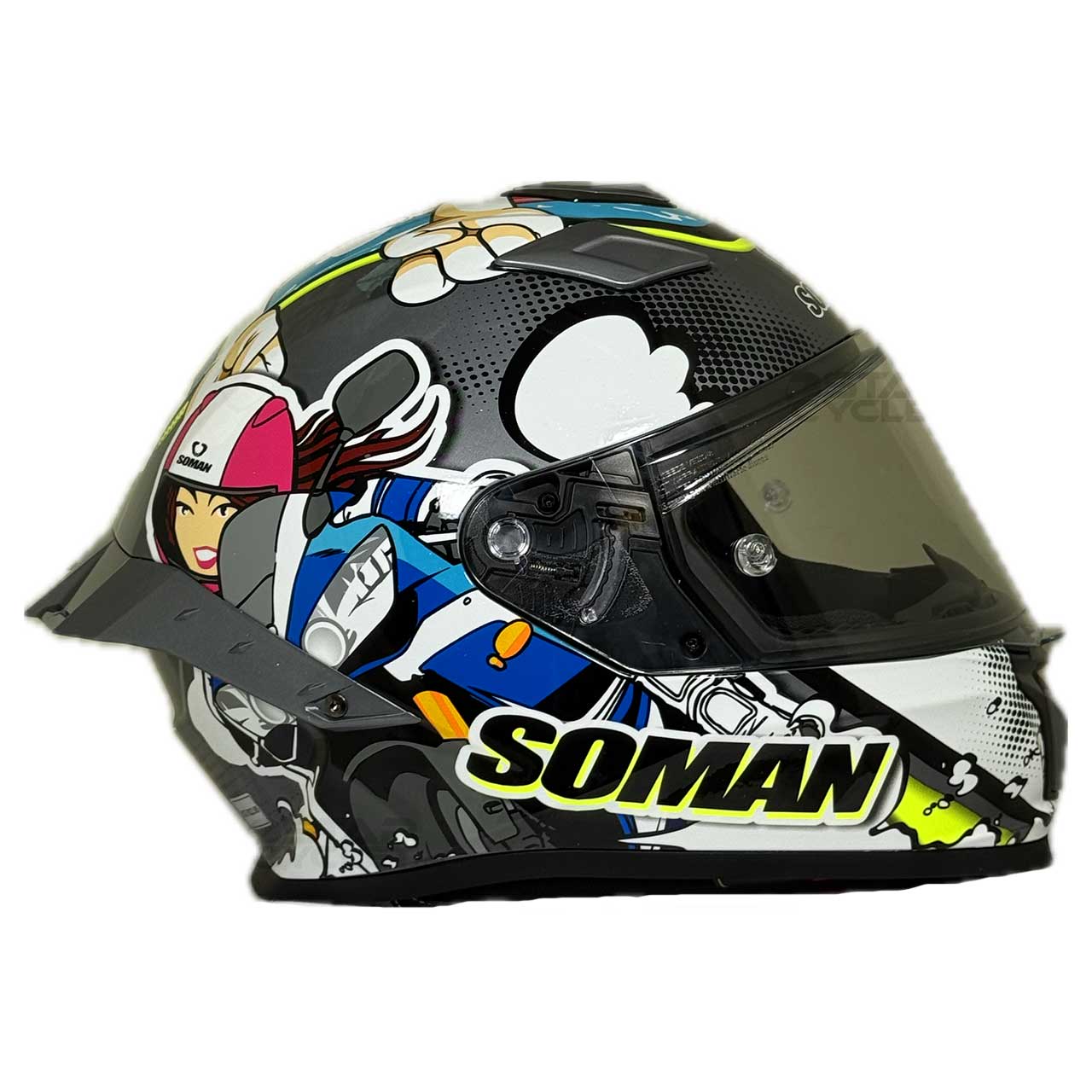 رنگ کلاه کاسکت SOMAN مدل F1-CRAZY-GREY