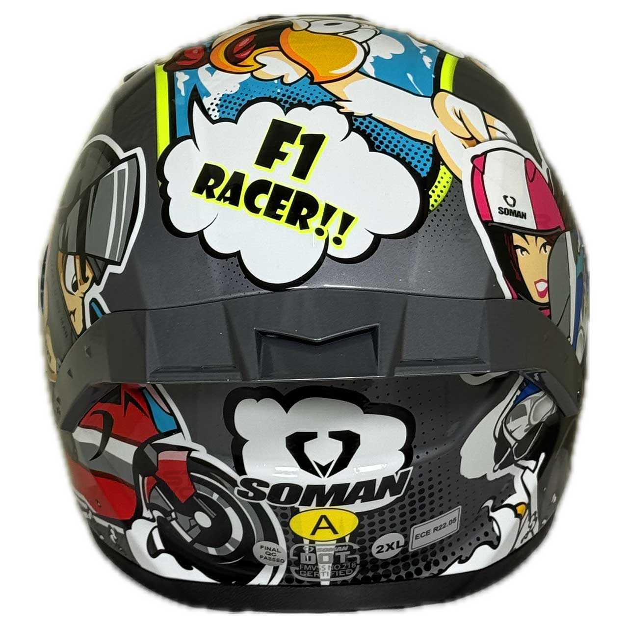 عکس کلاه کاسکت SOMAN مدل F1-CRAZY-GREY