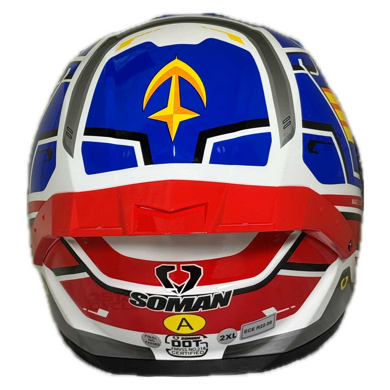 نما پشت کلاه کاسکت SOMAN مدل F1 SPACE-BL