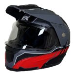 خرید کلاه کاسکت ادونچری EK مدل JK910 MATT-GRAY-WITH-RED