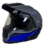 خرید کلاه کاسکت ادونچری EK مدل JK910 MATT-GRAY-WITH-BLUE