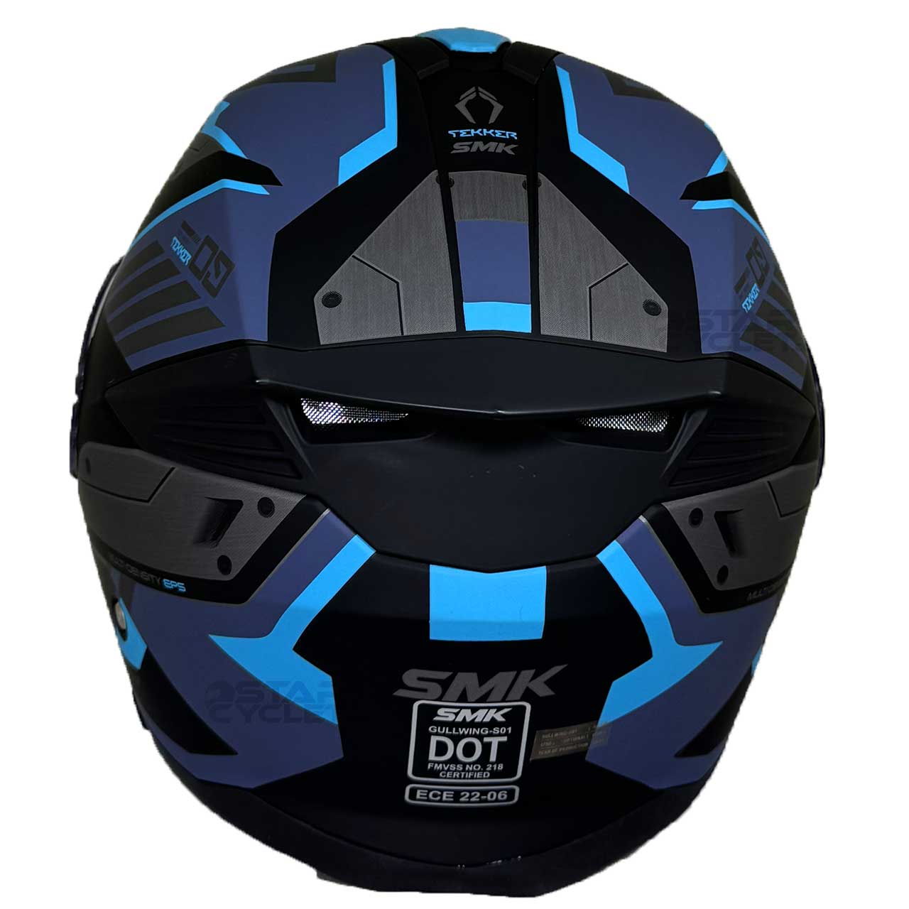 رنگ کلاه کاسکت فک متحرک SMK مدل TEKKER (MA265) BLU