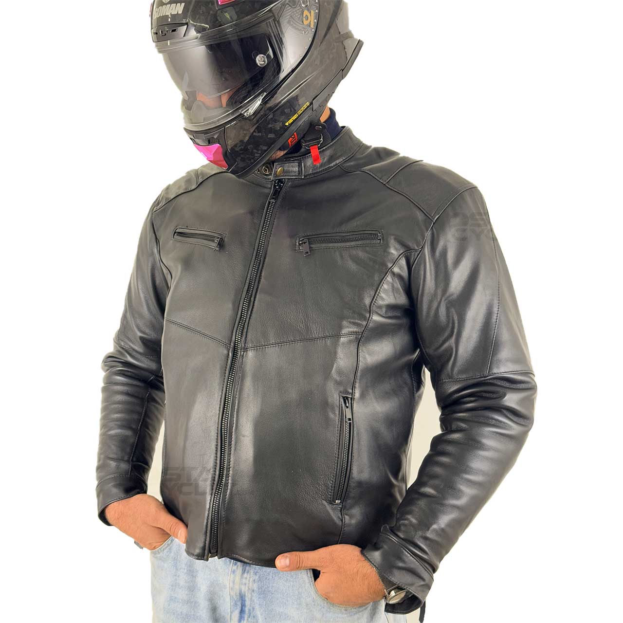 جنس کاپشن چرم موتور سواری مدل ALWAYS-102
