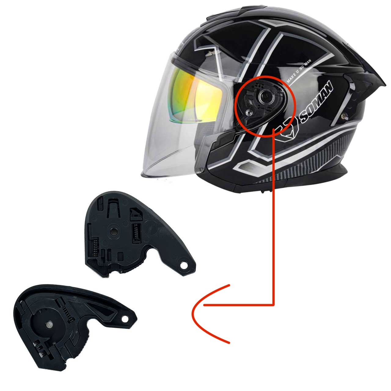 قیمت گوشواره کلاه کاسکت SOMAN مدل 523