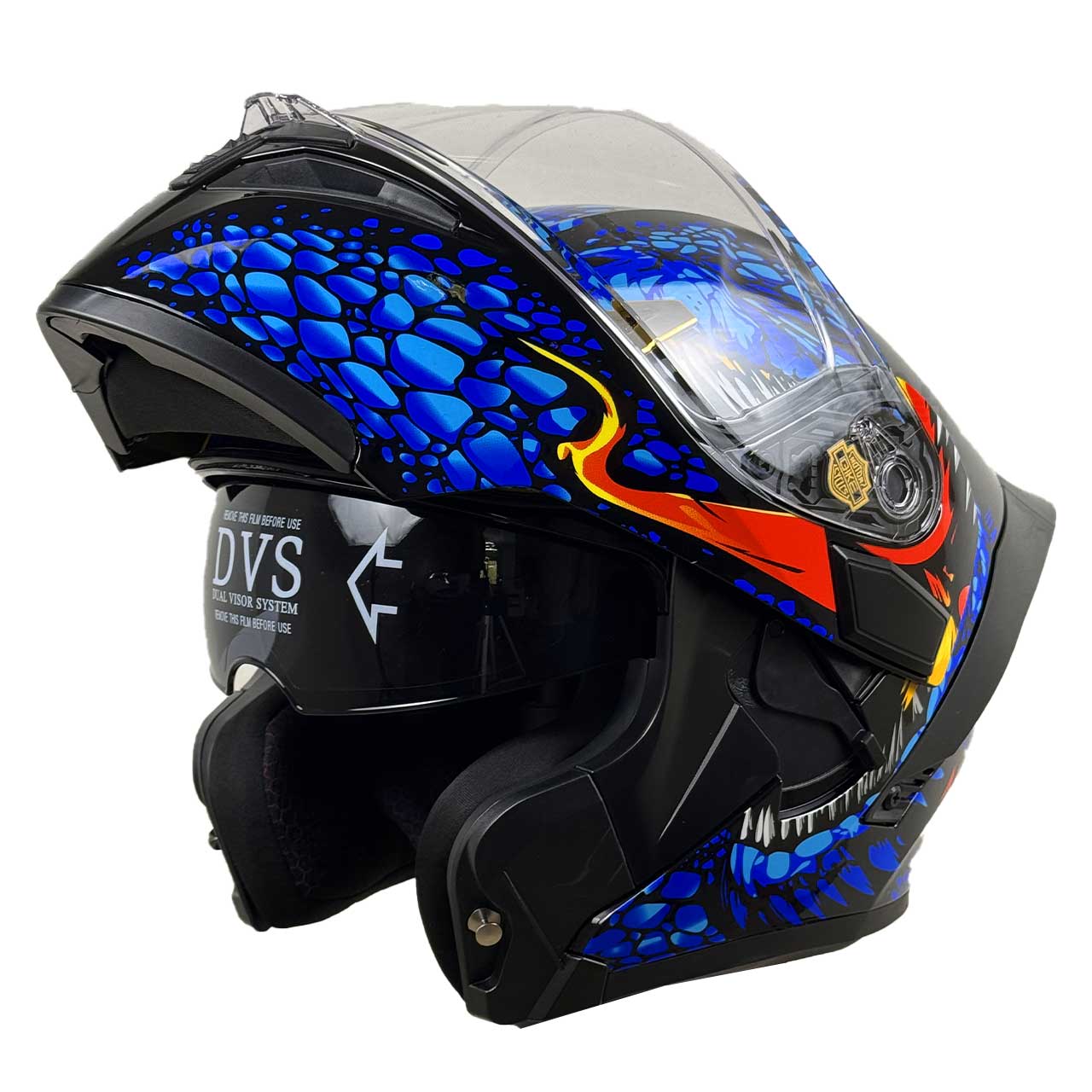 عکس کلاه کاسکت فک متحرک QIKE مدل BLU FIRE