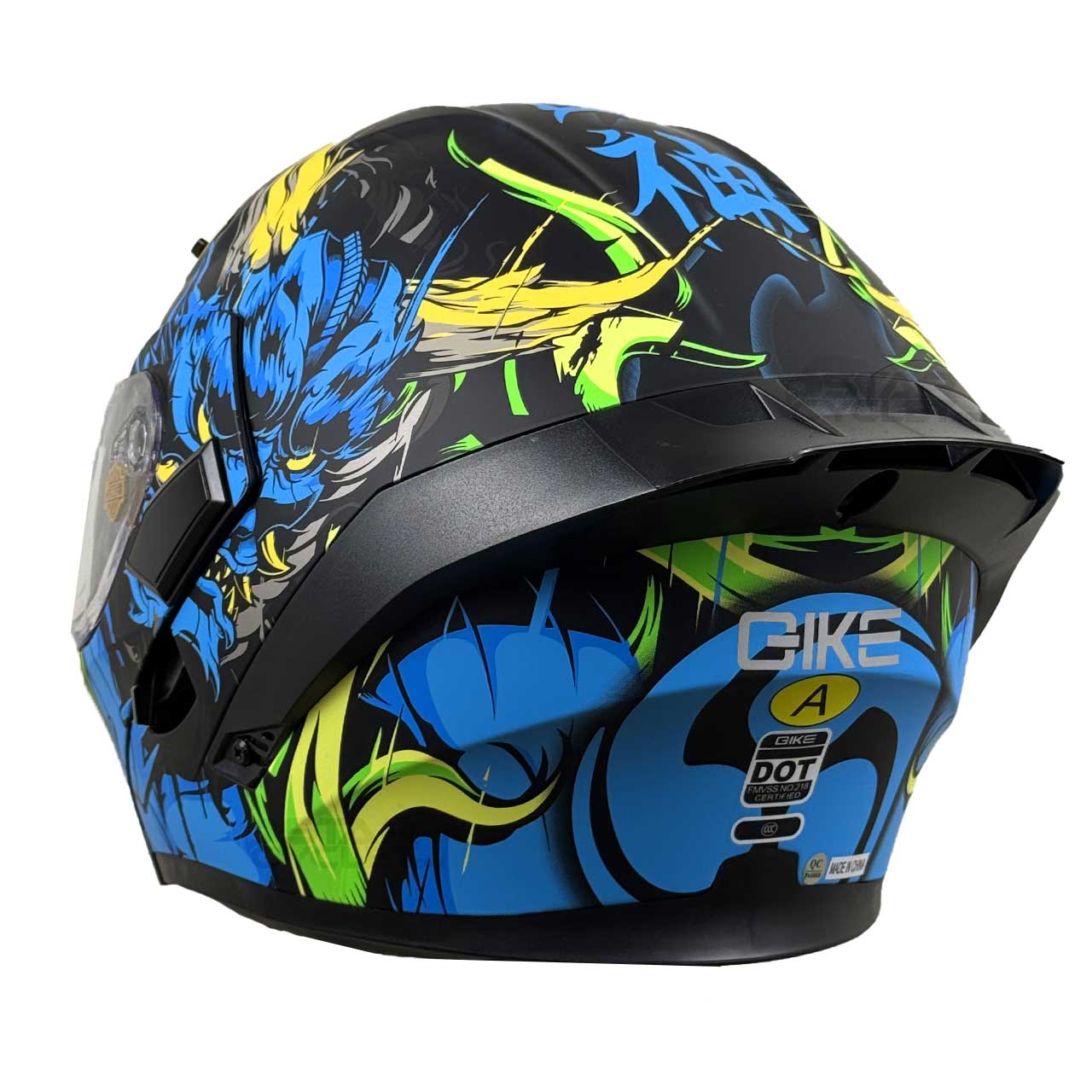 عکس کلاه کاسکت فک متحرک QIKE مدل BLU DRGN